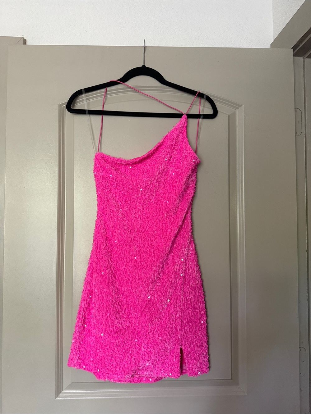 Francesca's Neon Pink Sequin Dress